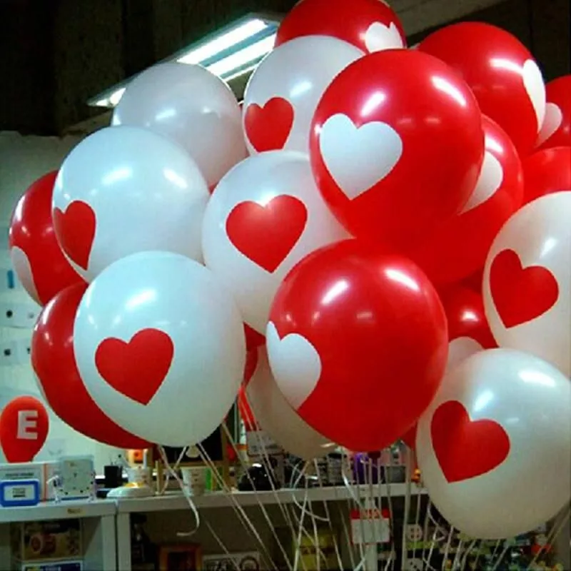 10pcs/lot 12 inch Red Love Heart latex balloons wedding confession anniversary Decoration Air Balloon Marriage gift Helium Ball