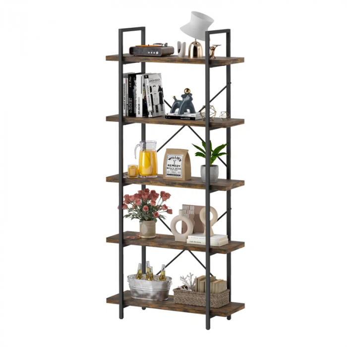 Vintage Industrial Bookcase for Living Room, Office, Kitchen