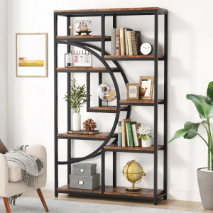 Oscer Industrial 5 Tier Etagere Bookcase