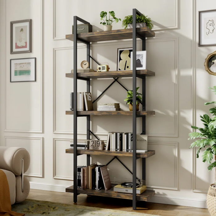 Vintage Industrial Bookcase for Living Room, Office, Kitchen - Image 3
